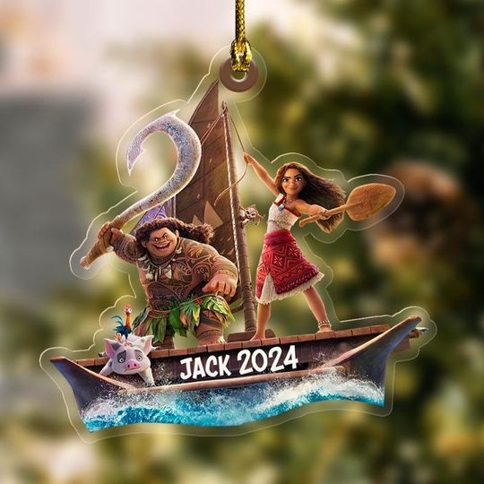 Moana Christmas Acrylic Ornament/Disney Princess Moana Cutout Ornament