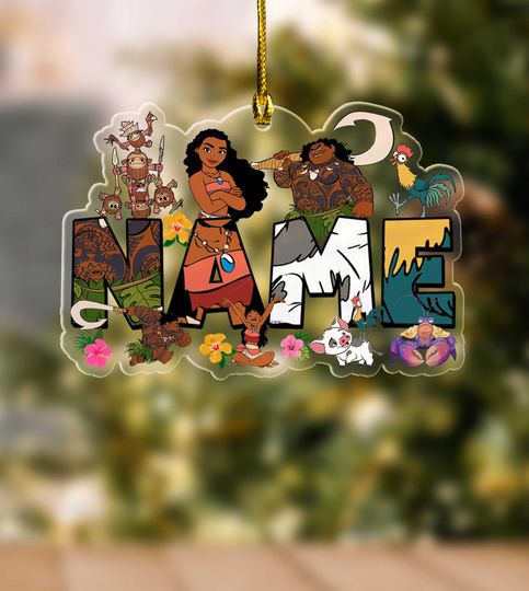 Moana Christmas Acrylic Ornament/Disney Princess Moana Cutout Ornament