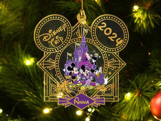 Personalized Mickey and Friends Disney Trip 2024 Christmas Ornament