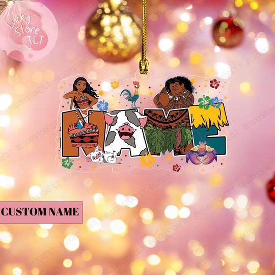 Personalized Disney Princess Moana Christmas Ornament