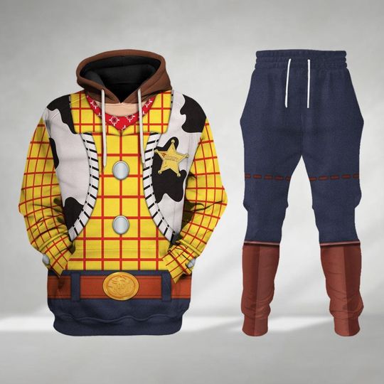 Woody Toy Story Costume Hoodie, Woody Jogger Pants, Men's Disney Hoodie Joggers Sets