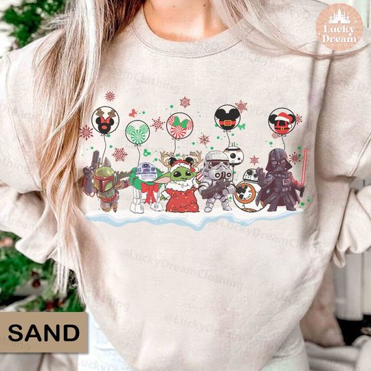 Star Wars Disney Balloon Christmas Shirt, Star Wars Character Family Shirt