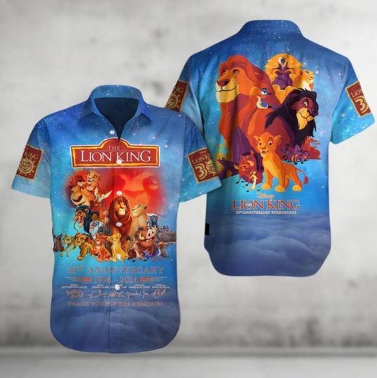 Lion King Button Shirt, Simba Nala Mufasa Scar Timon Pumbaa Rafiki Hawaiian Shirt, Disney Movie Hawaii Shirt