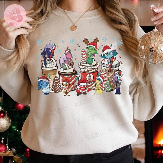 Disney Feelings Sweatshirt, Disney Anxiety Ennui Joy Fear Xmas Sweatshirt