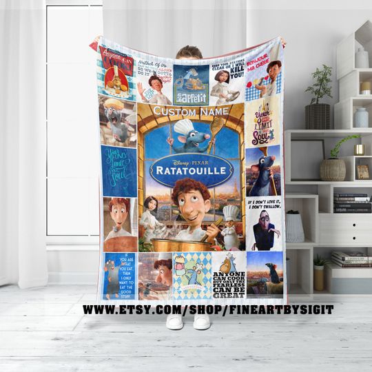 Custom Name Blanket Disney Ratatouille, Ratatouille Movie Fleece Blanket