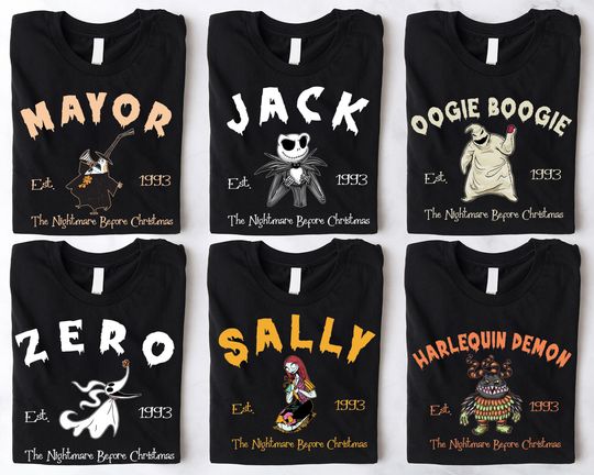 Nightmare Before Christmas Shirt, Disney Halloween Shirt, Jack Skellington Sally Halloween Shirt, Oogie Boogie Shirt, Spooky Season Shirt