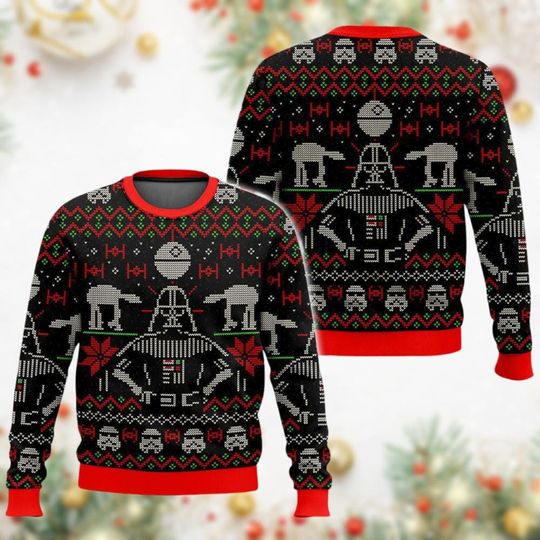 Darth Vader Ugly Christmas Sweater, Disney Star Wars Xmas Ugly Sweatshirt