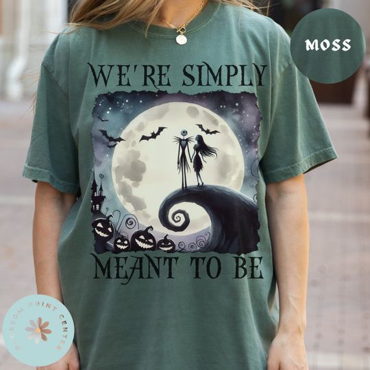 Comfort Color  Disney Jack And Sally Couple Shirt, Jack Sally Shirt Nightmare Before Christmas, Disney Halloween Shirt