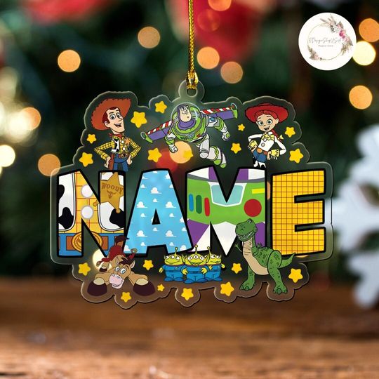 Personalized Disney Toy Story Christmas Ornament, Custom Name Toy Story Family Christmas Tree Hanging Ornament, Christmas Gifts
