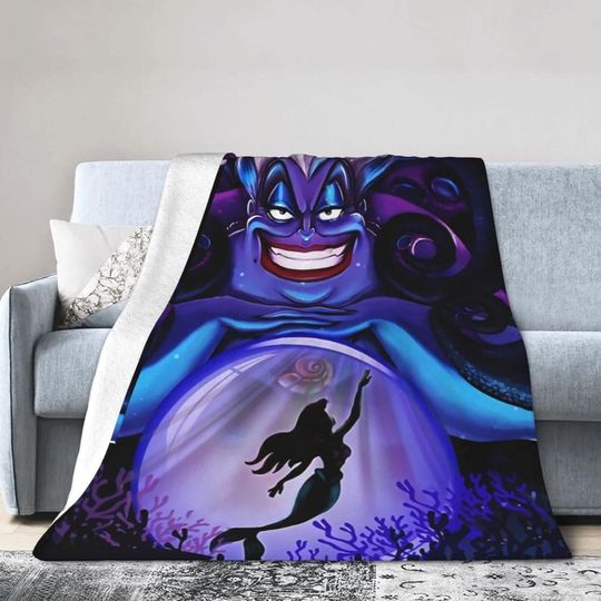 The Witch of The Seas Blanket Ursula Fleece Blanket Disneyland Villains Cartoon Blanket