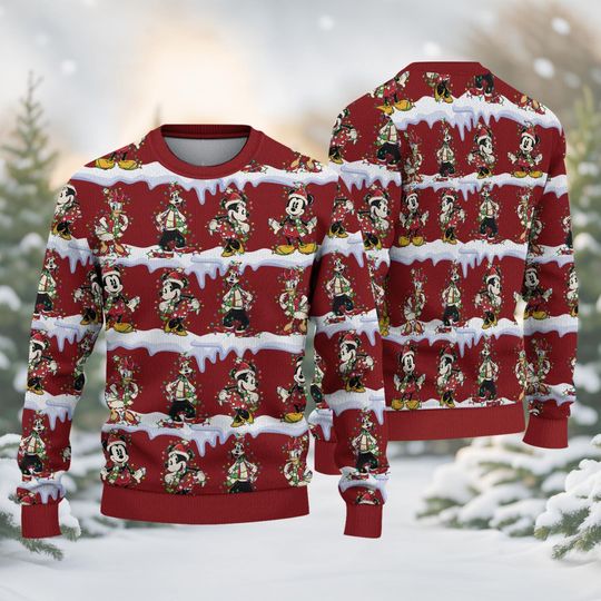 Disneyland Ugly Christmas Sweater, Mickey & Friends Christmas