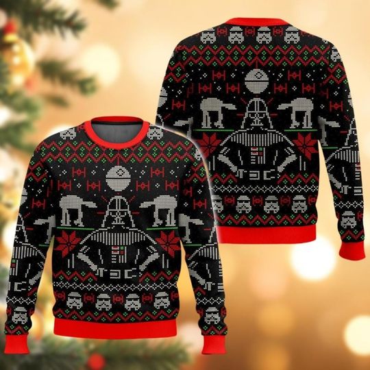 Star Wars Darth Vader Ugly Christmas Sweater, Disney Movie Xmas Sweater