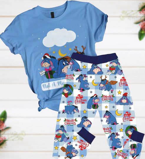 Eeyore Santa Christmas Pajamas, Disney Eeyore Xmas Pajamas