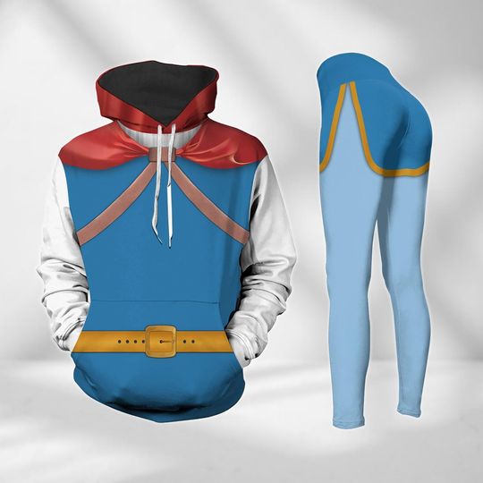 Snow White Prince Costume Hoodie, Disney Prince Leggings