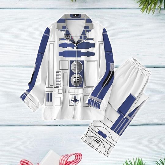 R2-D2 Cosplay Pajamas, R2-D2 Cost Movie Xmas Pajamas, Star Wars Cosplay Pajamas, Artoo-Detoo Christmas Pajamas, Disney Bound Gift