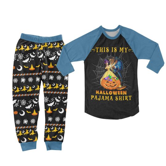 Halloween Beauty Beast Pajamas, Beauty And The Beast Shirt, Princess Belle Holiday Pajamas, Disney Trip Shirt, Treat Or Trick Shirt
