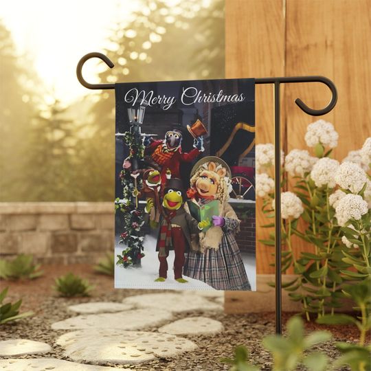Disney The Muppets playing the Christmas Carol Garden Flag