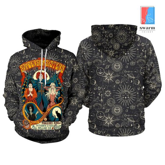 Disneyland Hocus Pocus 3D Hoodie| Winifred Sanderson Halloween Costume 3D Hoodie| Sanderson Sisters 3D Hoodie