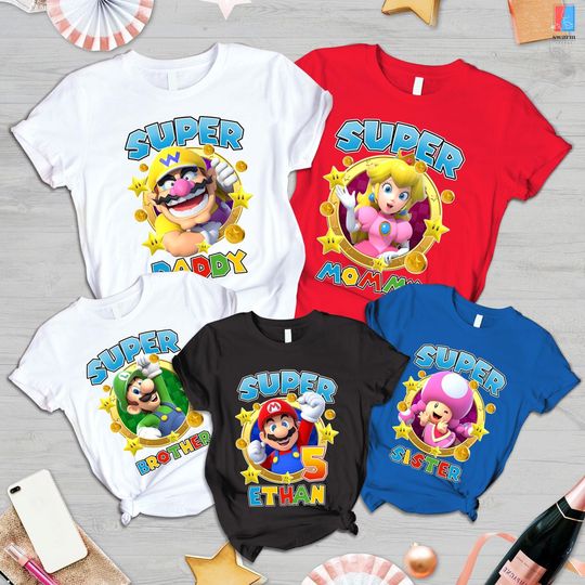 Personalized Super Mario Shirt, Super Mommio Shirt,  Family Matching Shirt, Super Mario Daddio Shirt, Disneyworld Family Shirt, Daddio Shirt