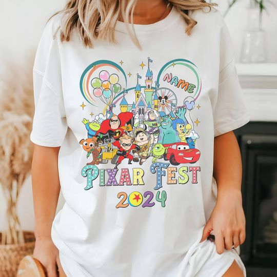 Personalized Disneyland Pixar Fest 2024 Shirt, Disneyworld Trip Shirt, Disneyland Castle Shirt, Family Vacation Shirt, Magic Kingdom Shirt