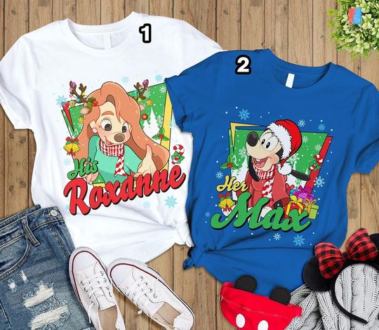 Disneyland Goofy Christmas Shirt, Max Roxanne Couple Matching Shirt, Merry Christmas Shirt, Max Roxanne Shirt, Disneyland Vacation Shirt