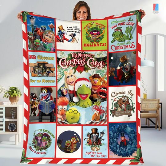 The Muppet Christmas Carol Blanket, Gonzo and Rizzo Christmas Blanket, Mickey's Very Merry Christmas Party, Disneyland Christmas Blanket