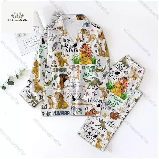 Lion King Pajamas Set, Disney Matching Pajamas, Simba Nala Timon Pumbaa Scar