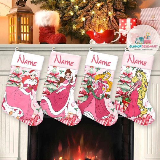 Disney Princess Christmas Stocking, Cartoon Movie Christmas Stockings, Characters