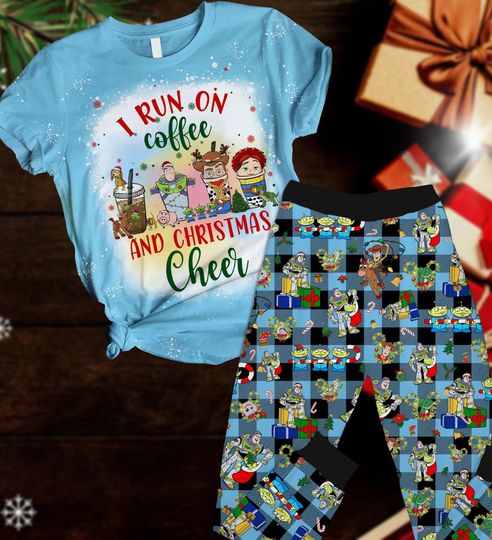 Toy Story Christmas Pajamas Set, Disney Cartoon Santa Clause Shirt