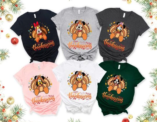 Mickey and Friends Turkey Fall Thanksgiving Shirt, Disney Thanksgiving Family Matching Shirt