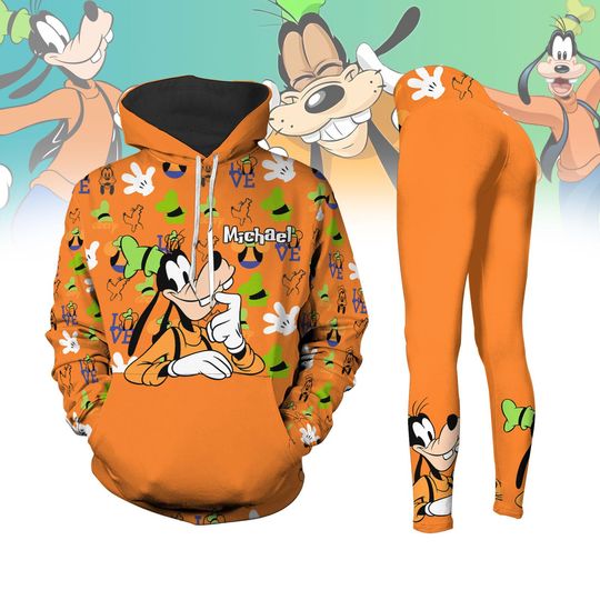 Goofy Women Hoodie Legging, Funny Goofy hoodies, Disney Goofy Hoodie Legging Sets