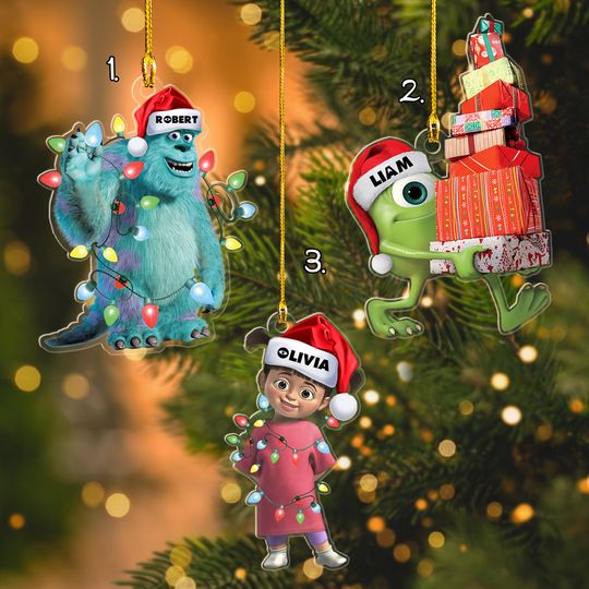 Personalized Disney Monsters Inc. Ornament, Sully Ornament Boo Mike Ornament Monsters