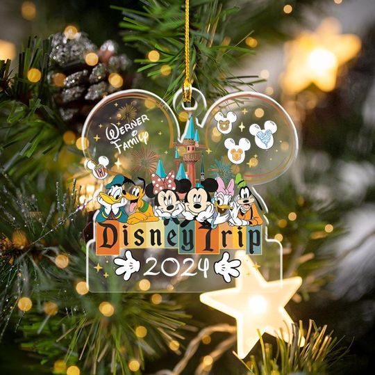 Personalized Disney Cruise Line Ornament 2024, Xmas Family Cruise Ornament