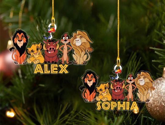 Personalized Lion King Christmas Ornament, Disney xmas 2024 Gift, Kids Christmas