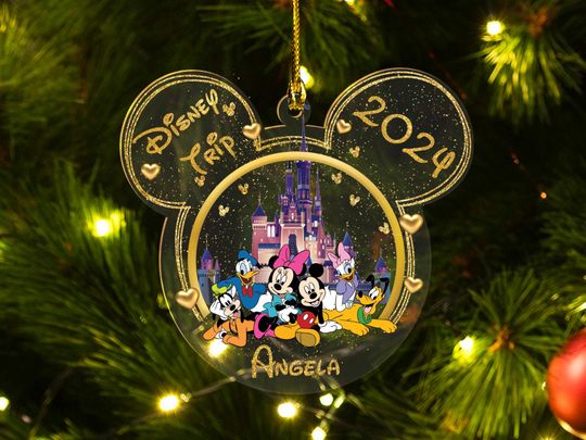 Personalized Mickey and Friends, Disney Trip 2024 Christmas Ornament ,Disney Keepsake