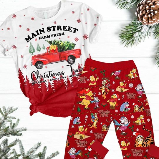 Disney Pooh Christmas Pajamas Set, Winnie The Pooh Shirt