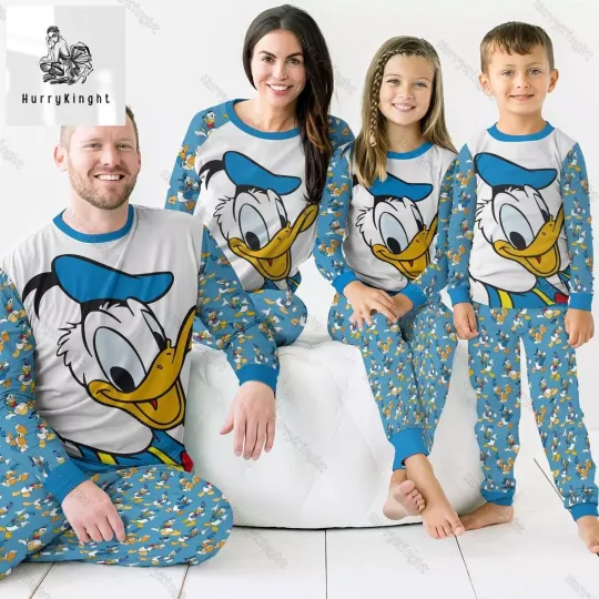 Christmas Donald Duck Pajamas Family, Donald Duck Pajamas, Disney Matching Pajamas