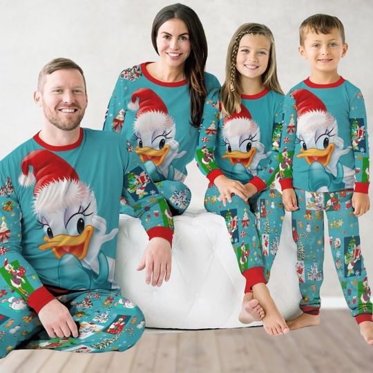 Daisy Duck Matching Pajamas Set For Family, Disney Christmas Pajamas, Daisy Character
