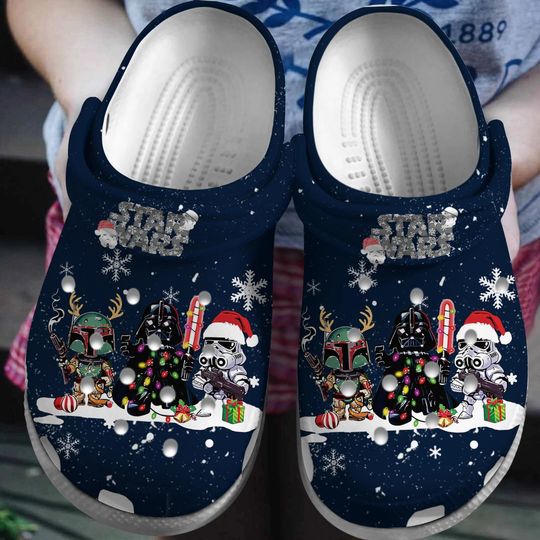 Disney Star Wars Christmas Shoes, Merry Christmas Star Wars Characters Men Shoes, Darth Vader Xmas Sandals