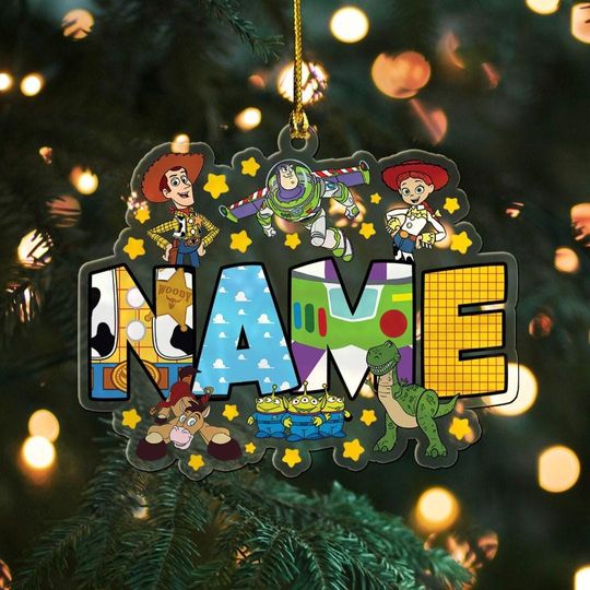Personalized Disney Toy Story Christmas Ornament, Custom Name Toy Story Family Christmas Acrylic Ornament