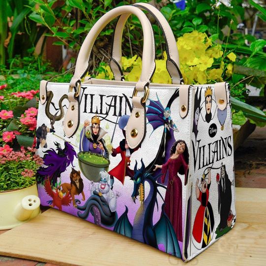 Disney Villains Handbag, Disney Villains Bag, Custom Leather Handbag