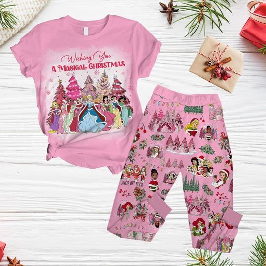Christmas Disney Princess Pajamas, Princess Holiday Pajamas