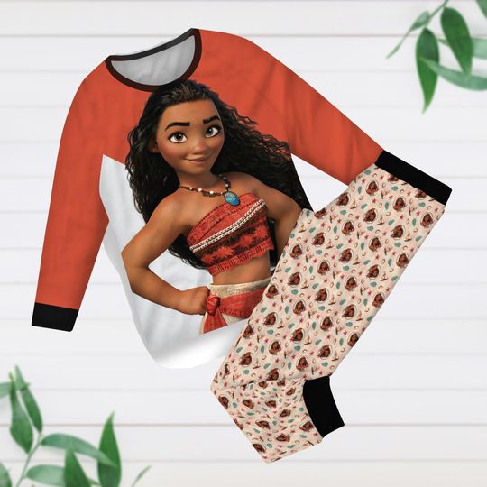 Moana Family Pajamas Set, Disney Christmas Pajamas, Moana Princess Holiday