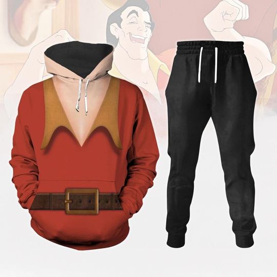 Beauty And The Beast Gaston Cosplay Hoodie Joggers, Disney Villains