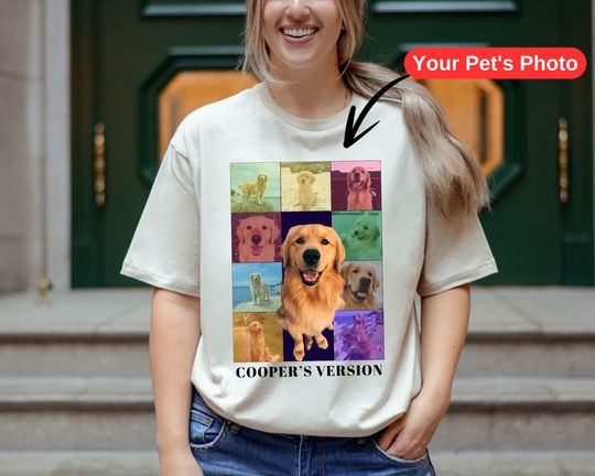 Custom Pet's Name Version, Eras Tour Shirt, Custom Pet Shirt, Custom Dog Face Shirt