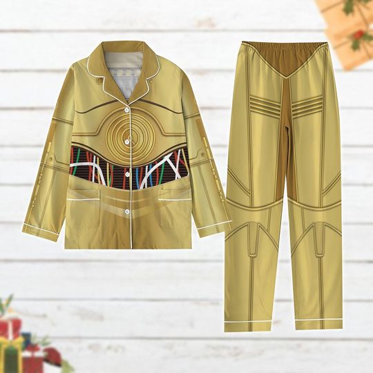 Christmas Star Wars C3Po Cosplay Pajamas Set,  Disney Trip Women Pajamas, Disney Birthday Gift