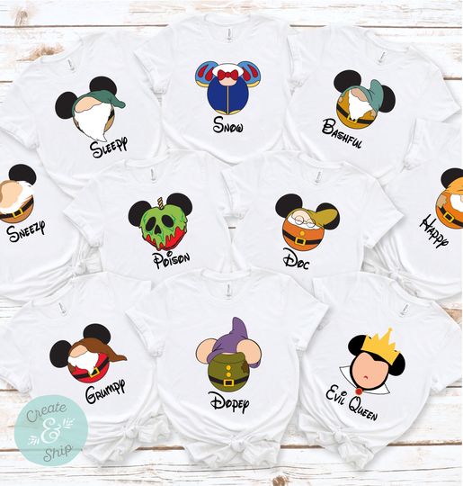 Seven Dwarfs Shirt, Snow White Shirt, Custom Disney Shirt, Disney Group Shirts