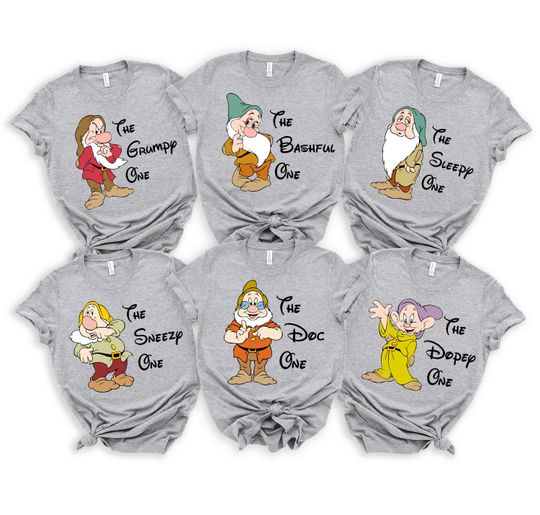 Seven Dwarfs Shirts, Seven Dwarfs, Disney Group Shirts, Snow White Shirt