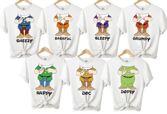 Seven Dwarfs Family Costume Shirt, 7 Dwarfs Matching Shirt ,Disney Group Shirt