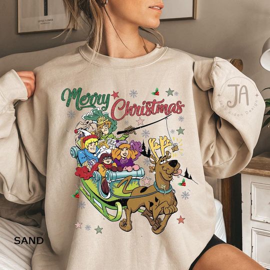 Retro Scooby Doo Christmas Sweatshirts, Retro Disney Scooby Sweatshirt